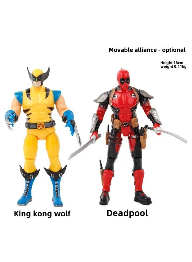 Wolverine And Deadpool Handmade Doll Joint Movable Movie Model Children's Toy Desktop Scene Ornaments-Color:Dead Special-Height:18cm - Image 2
