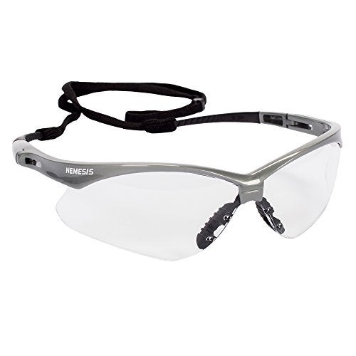 KleenGuard V30 Nemesis Safety Glasses (47388), Clear Anti-Fog Lens with Silver Frame, 12 Pairs / Case - Image 1