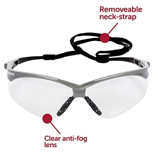 KleenGuard V30 Nemesis Safety Glasses (47388), Clear Anti-Fog Lens with Silver Frame, 12 Pairs / Case - Image 3