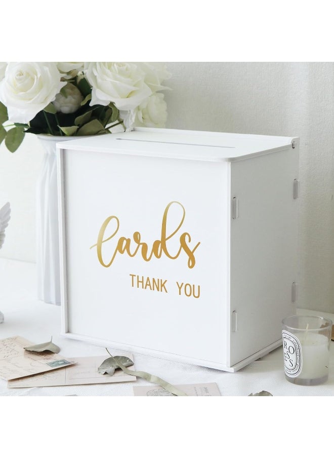 TPGP Wedding Card Box - PVC Gift Box White DIY Money Envelope for Reception, Party, Graduation, Baby Shower, Birthday Decorations  - Image 1