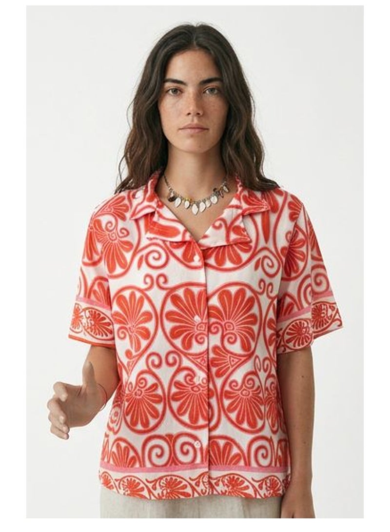RAVIN Vibrant Mediterranean Print Short Sleeve Shirt - Image 1