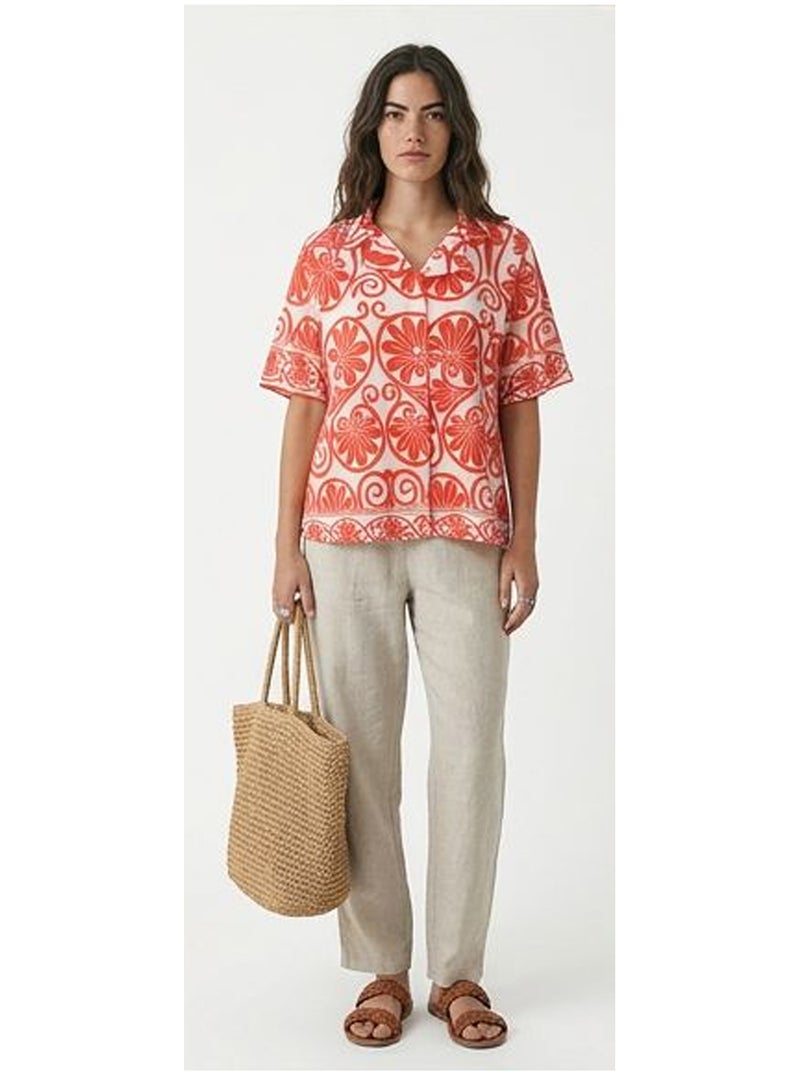 RAVIN Vibrant Mediterranean Print Short Sleeve Shirt - Image 3