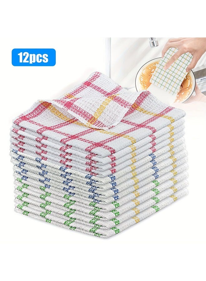 هومستر 12 قطعة ملابس المطبخ اللينة والممتصة -ملابس الأطباق ومناشف الأطباق للتنظيف الفعال -قابلة لإعادة الاستخدام، ومتينة، 35 سم/13 بوصة، مثالية للأعمال المنزلية - Image 1