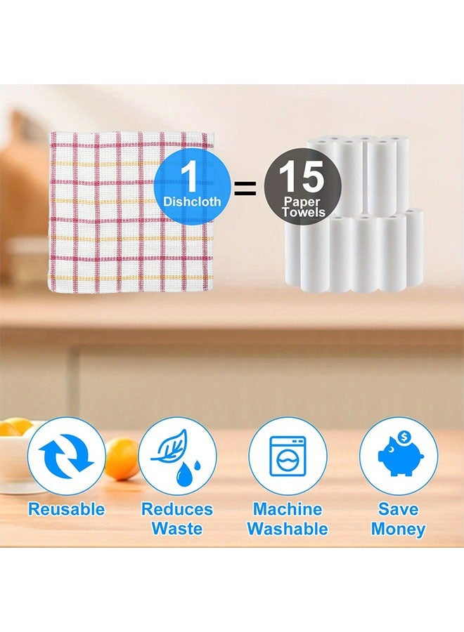 هومستر 12 قطعة ملابس المطبخ اللينة والممتصة -ملابس الأطباق ومناشف الأطباق للتنظيف الفعال -قابلة لإعادة الاستخدام، ومتينة، 35 سم/13 بوصة، مثالية للأعمال المنزلية - Image 2