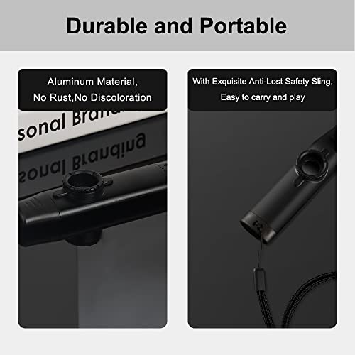 Oxsubor Upgrade Metal Kazoo, Adjustable Tone Professional Aluminum Alloy Kazoo with Five Flute Diaphragms, Food Grade Mouthpiece with Cover and Sling Design Kazoos for Adults/Music Lovers/Beginners(Black) - Image 4
