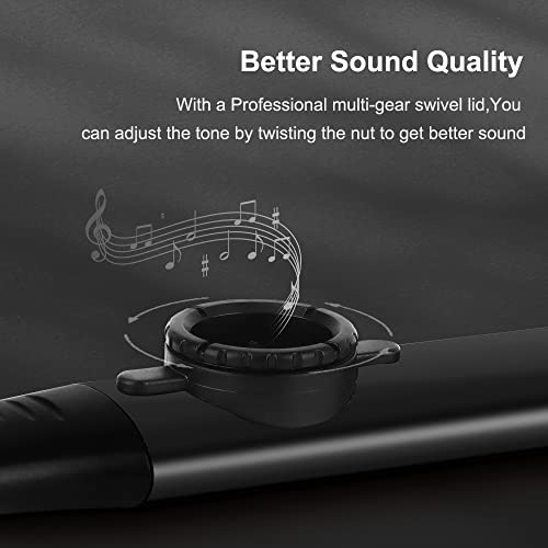 Oxsubor Upgrade Metal Kazoo, Adjustable Tone Professional Aluminum Alloy Kazoo with Five Flute Diaphragms, Food Grade Mouthpiece with Cover and Sling Design Kazoos for Adults/Music Lovers/Beginners(Black) - Image 2