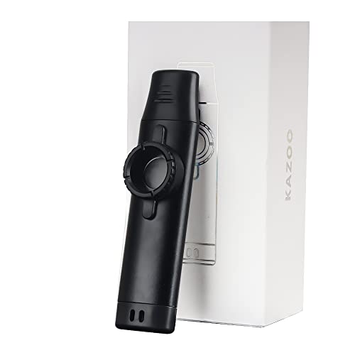 Oxsubor Upgrade Metal Kazoo, Adjustable Tone Professional Aluminum Alloy Kazoo with Five Flute Diaphragms, Food Grade Mouthpiece with Cover and Sling Design Kazoos for Adults/Music Lovers/Beginners(Black) - Image 1
