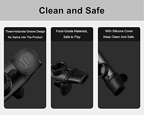 Oxsubor Upgrade Metal Kazoo, Adjustable Tone Professional Aluminum Alloy Kazoo with Five Flute Diaphragms, Food Grade Mouthpiece with Cover and Sling Design Kazoos for Adults/Music Lovers/Beginners(Black) - Image 3