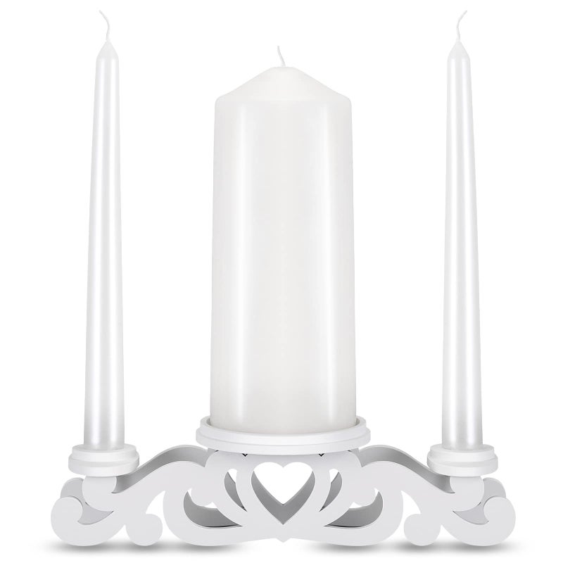 Rozrety Unity Candle HolderUnity Candles Stand for Wedding Ceremony SetPillar Candle Holders for Weddings Centerpiece DecorationCandles not Include