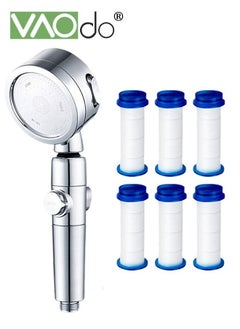 VAOdo 7PCS Handheld Shower Turbo Water Saving Spa Shower with Filter Retractable Shower Set  - Image 1