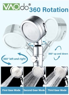 VAOdo 7PCS Handheld Shower Turbo Water Saving Spa Shower with Filter Retractable Shower Set  - Image 4