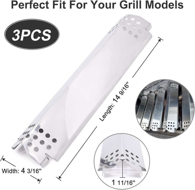 Criditpid Grill Heat Plate Replacement Parts for Home Depot Nexgrill 720-0925S 720-0864 720-0864M, Stainless Steel Grill Heat Tent, Flame Tamer for BBQ PRO 3 Burner 122.20148511, Members Mark 720-0839 - Image 2