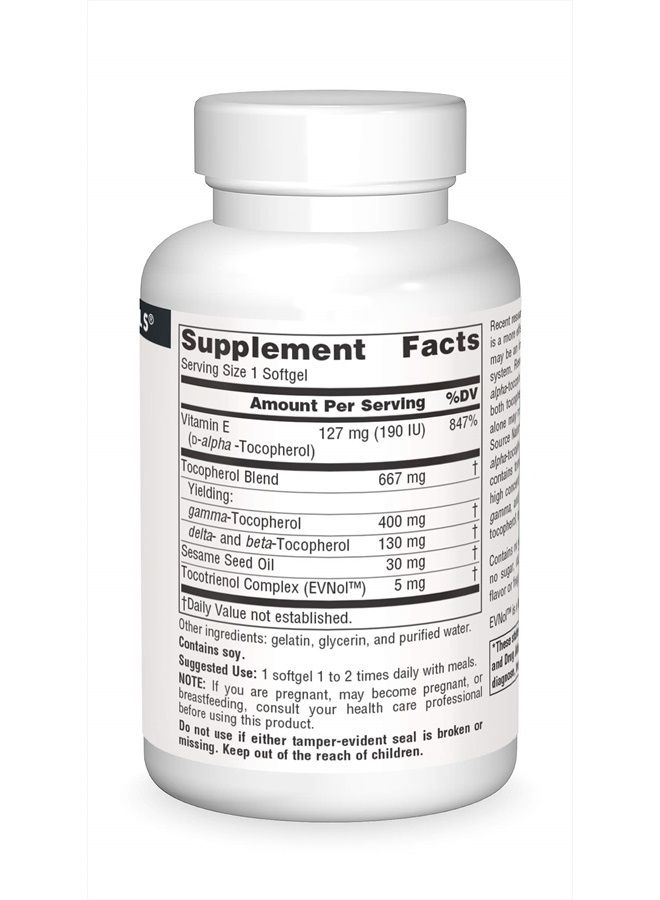 SOURCE NATURALS Gamma E Complex 400 Mg Soft Gel, 60 Count - Image 3