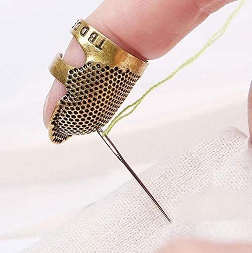 Krisah Combo of Self Threading Needles(Pack of 12) & Brass Thimble (2, Medium) - Image 2