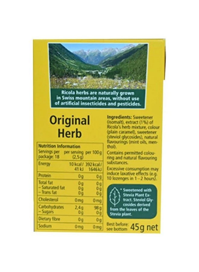 Ricola Swiss Sugar Free Herb With Stevia Herbal Drops 45G (Pack Of 10) - Image 1
