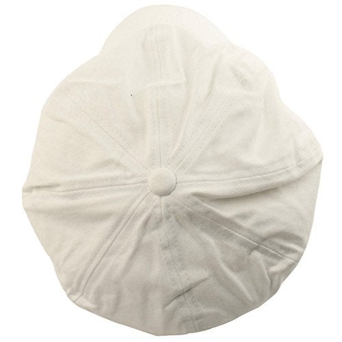 SK Hat shop Summer 100% Cotton Plain Blank 6 Panel Newsboy Gatsby Apple Cabbie Cap Hat White, one size - Image 4