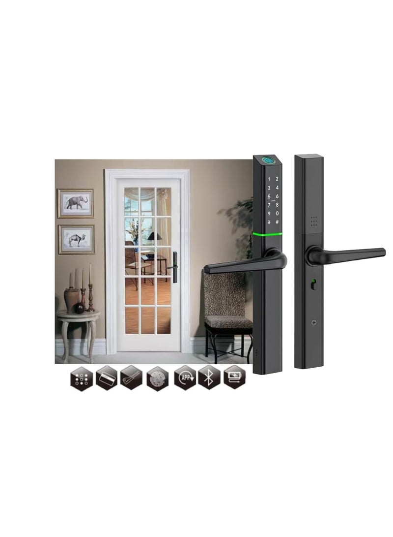 KNP KNP Electronic Smart Door Lock For Aluminium Door with 5 Functions- Fingerprint, Passcode, Mobile App, Smart IC Card, Metal Key for both Indoors and Outdoors (2 YEARS WARRANTY) 10 x 15 x 10 cm  - Image 1