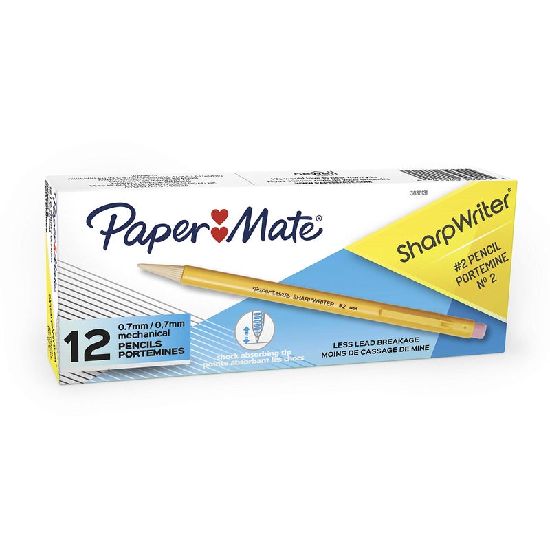 Paper Mate SharpWriter Mechanical Pencils, 0.7mm, HB #2, Yellow, 12 Count - Image 4