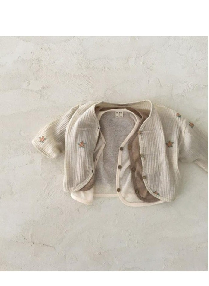 Generic Children's Air Conditioning Shirt, Baby Thin Anti Mosquito Cardigan Top, Baby Simple Western Style Sunscreen Jacket  - Image 3
