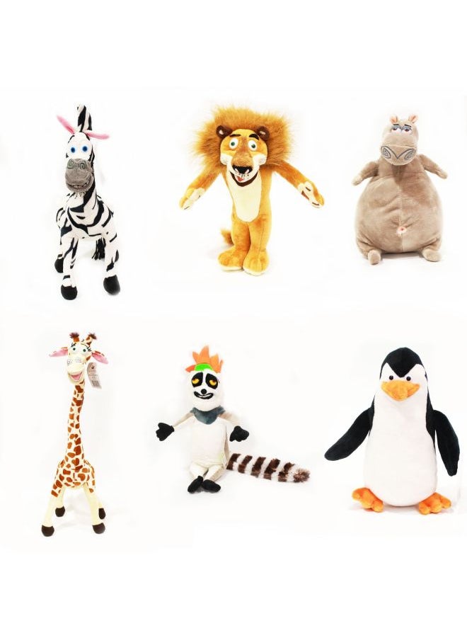 Generic - Madagascar Deer Doll Simulation Giraffe Plush Toy Large Hippo Lion Lemur Doll Ragdoll-Specifications:Medium About 30cm-Color:One Set Of Motor - Image 1