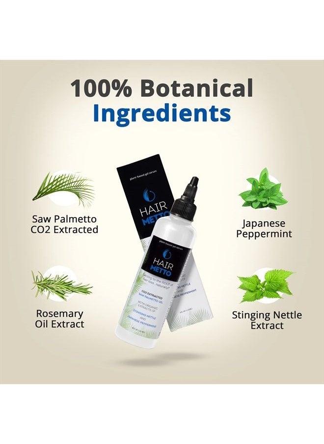 HAIRMETTO - ® Topical Hair Serum for Hair Regrowth, Hair Loss Products with Extracted Saw Palmetto Oil for Bald Spots, Soothes Dry and Itchy Scalp, Non-Oily, Peppermint Scent, 118 mL Bottle - Image 1