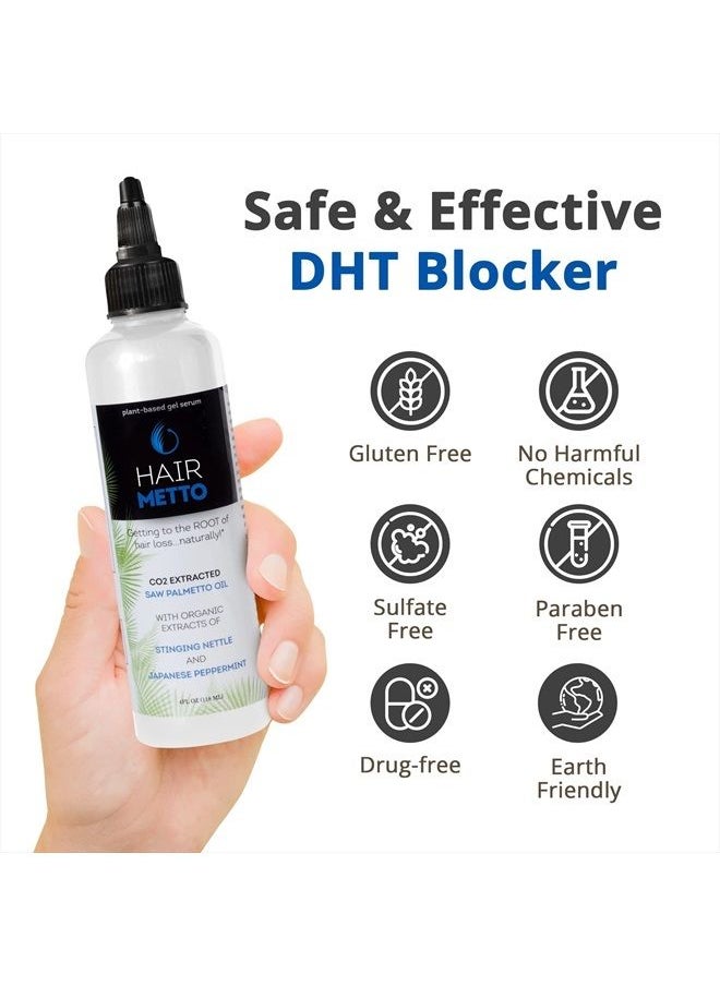 HAIRMETTO - ® Topical Hair Serum for Hair Regrowth, Hair Loss Products with Extracted Saw Palmetto Oil for Bald Spots, Soothes Dry and Itchy Scalp, Non-Oily, Peppermint Scent, 118 mL Bottle - Image 1