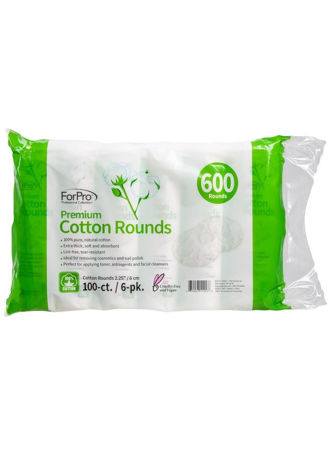ForPro Professional Collection ForPro Premium Cotton Rounds, 100% Cotton, Non-Tearing, Lint-Free, for Cosmetic, Nail, and Personal Use, 2.25ââ‚¬Â, 600-Count (Pack of 6-100 Cotton Rounds)  - Image 5
