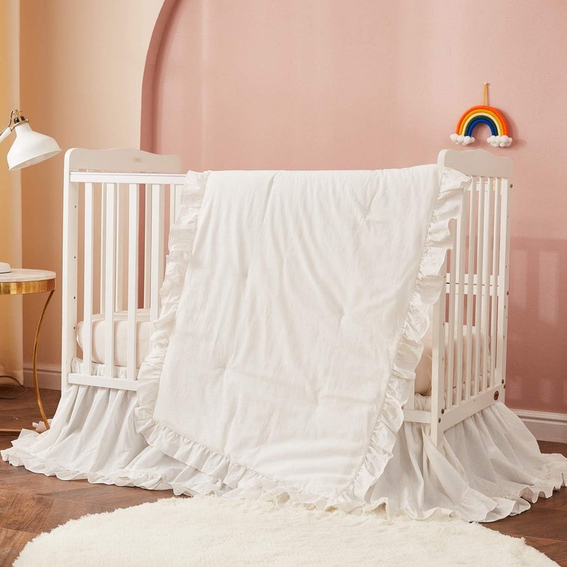 براندريم حافة سرير ا��أطفال من Brandream، للبنات والأولاد، بلون وردي فاتح، بأسلوب Boho Bohemian، مص��وعة من القطن الصلب، بتصميم أنيق يعكس طابع المنزل الريفي. - Image 2