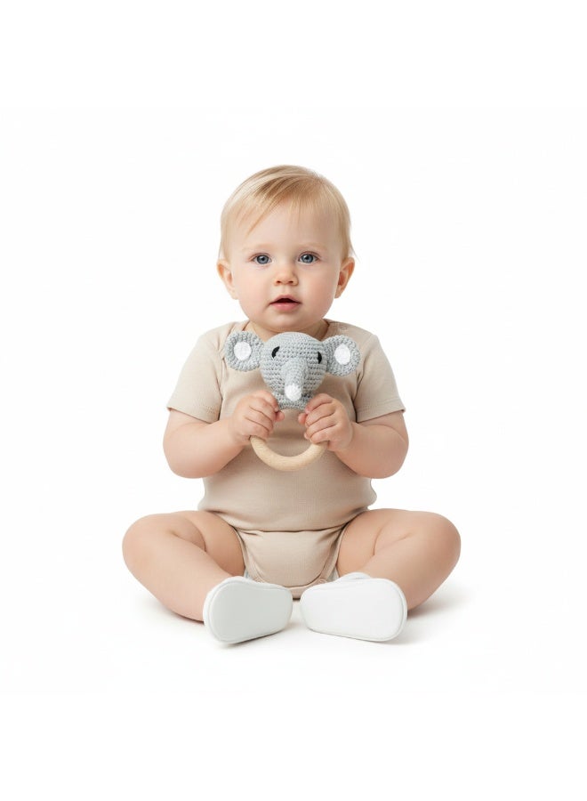 Bambimici Elephant Handmade Crochet Teether - Image 1