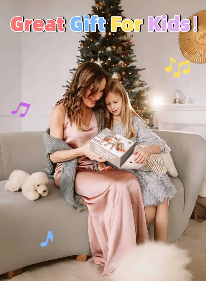 LUMOZ Montessori Wooden Musical Instrument Set,Percussion Baby Xylophone Toy,Preschool Educational Musical Toy for Baby Kids Children,Children's Birthday Gift - Image 5