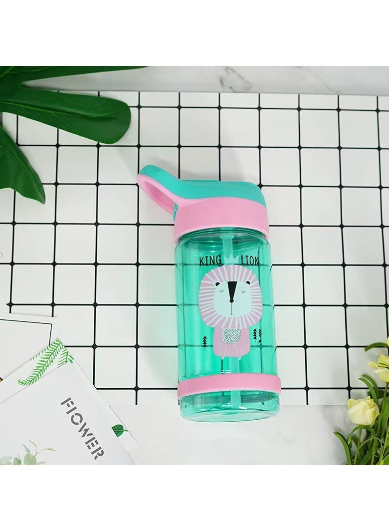 Goolsky Kids Water Bottle with Straw and Built in Carrying Loop Made of Durable Plastic, Leak-Proof Design for Travel - Image 3
