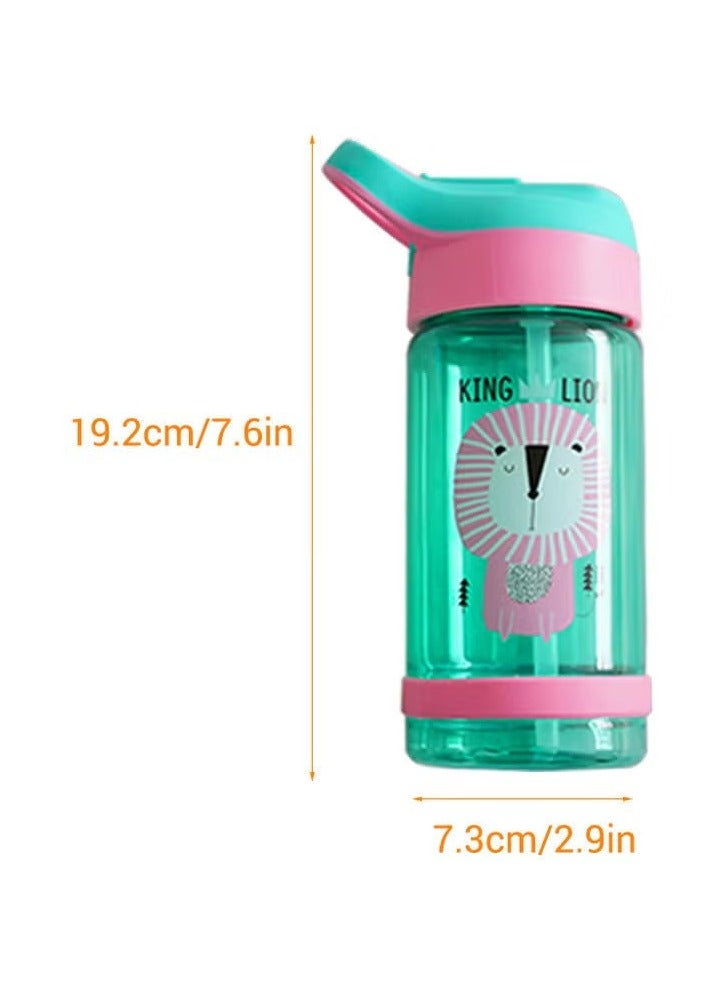 Goolsky Kids Water Bottle with Straw and Built in Carrying Loop Made of Durable Plastic, Leak-Proof Design for Travel - Image 4