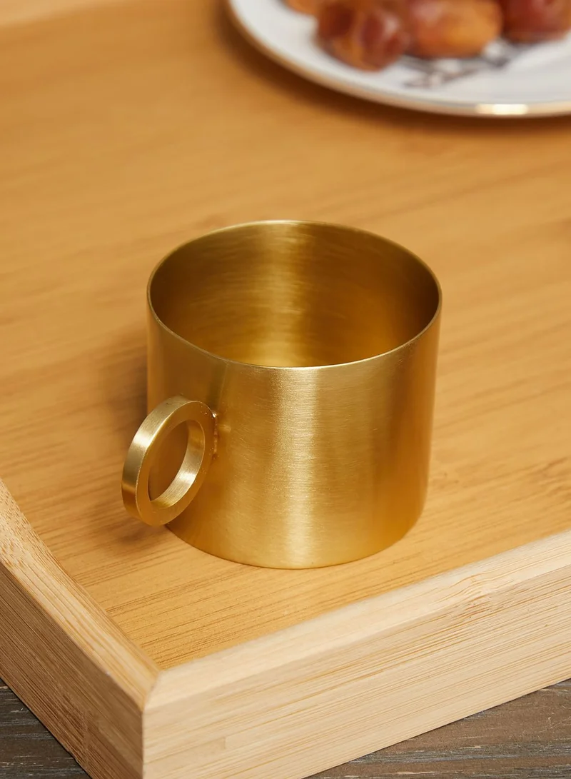 Zarina Set Of 6 Glass Espresso Cup In Gold Sleeve