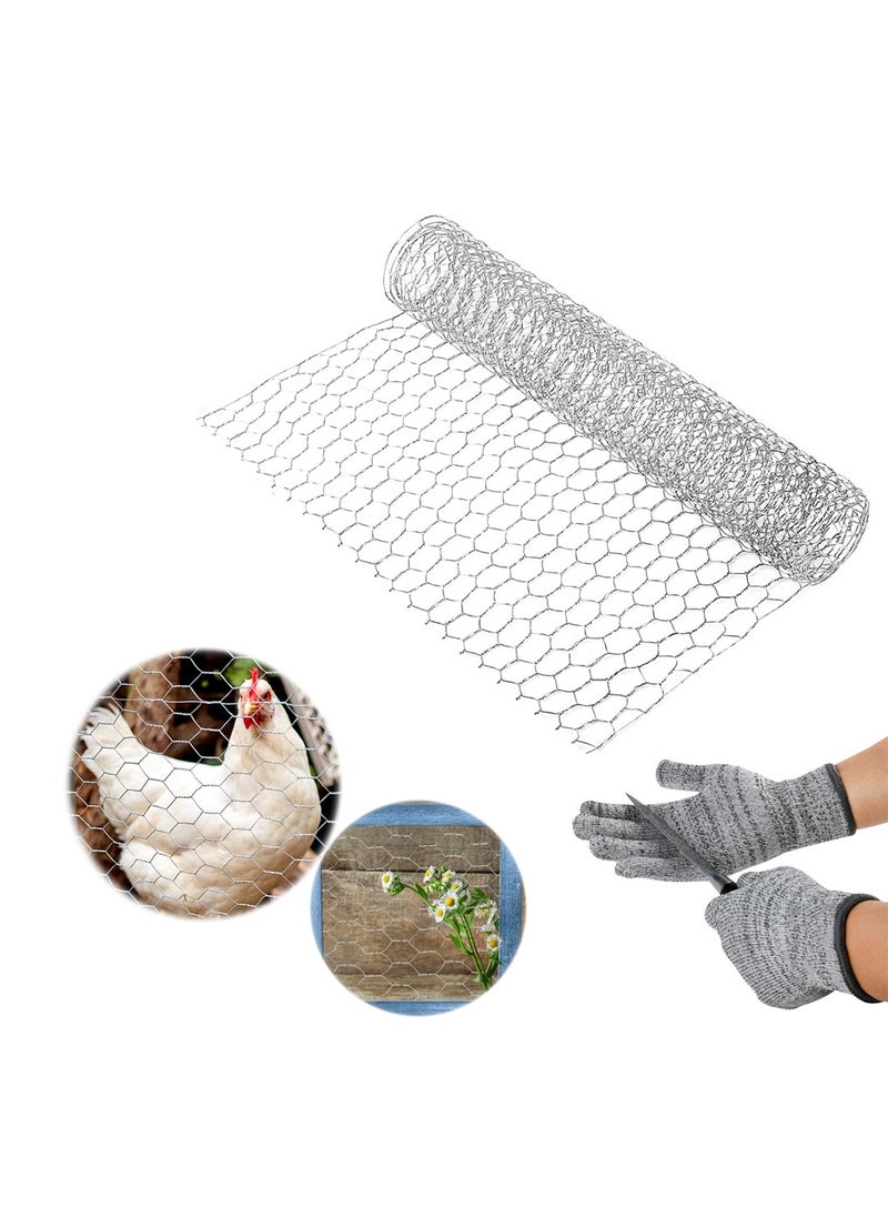 KASTWAVE - Garden Poultry Chicken Wire Netting Galvanized Animal Fence Barrier Hexagonal Wire Mesh Netting for Craft Projects Home Use and Gardening 13.7 x 39.3 Inches - Image 1