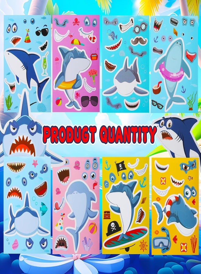 Cleverplay Make Your Own Shark Sticker, 24 Sheets, Shark Party Favors, Birthday Decorations - Image 2