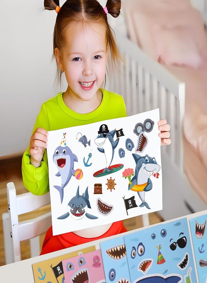 Cleverplay Make Your Own Shark Sticker, 24 Sheets, Shark Party Favors, Birthday Decorations - Image 4