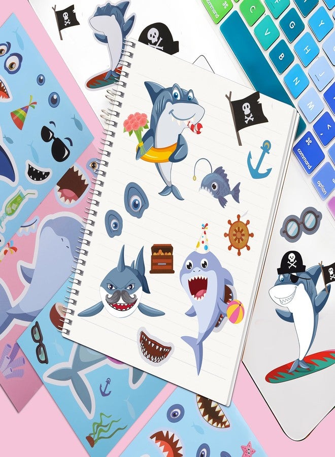 Cleverplay Make Your Own Shark Sticker, 24 Sheets, Shark Party Favors, Birthday Decorations - Image 5