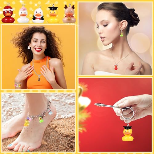 Misdary 25 Pcs Duck Resin Charms for Jewelry Making Colorful Charms Pendants Beads Pendant Ornaments for DIY Necklace Bracelet(Duck Style) - Image 5