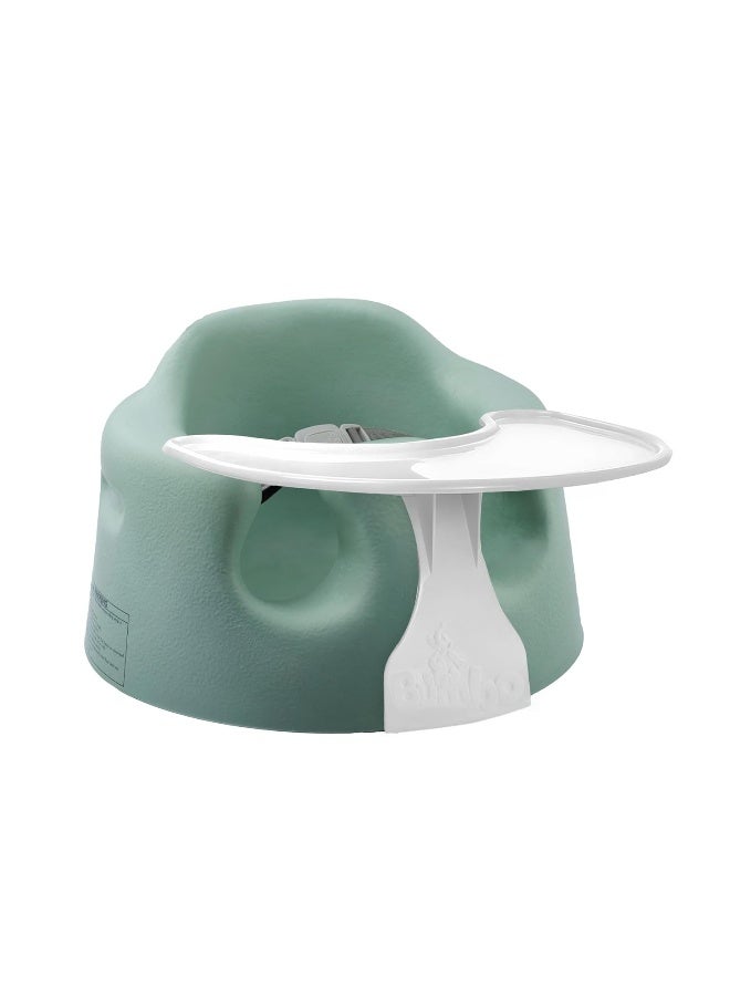 Bumbo Baby Floor Seat, Portable Infant Sit Up Activity & Eating Chair with Tray Accessory, Hemlock - Feeding and Sitting Lounger for Babies and Infants Ages 3 to 12 Months - Image 1