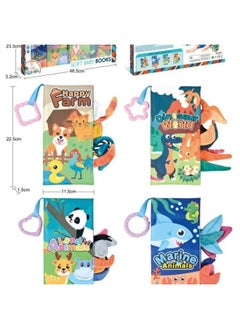 Generic Kidsren's Tail Cloth Book Educational Toy Book Unbreakable Baby Cloth Book Ringing Paper Enlightenment Book Early Education Toys-Color:Cloth Book Set (4 Books)  - Image 5