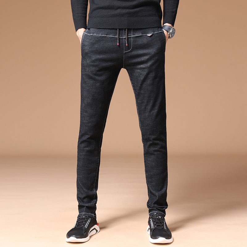 Autumn 2019 New Motorcycle Jeans Men'S Large Size Casual Washed Stretch Korean Slim-Fit Men'S Pants - Image 1