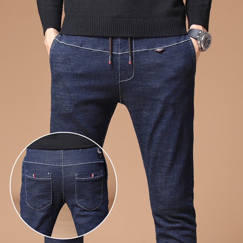 Autumn 2019 New Motorcycle Jeans Men'S Large Size Casual Washed Stretch Korean Slim-Fit Men'S Pants - Image 5