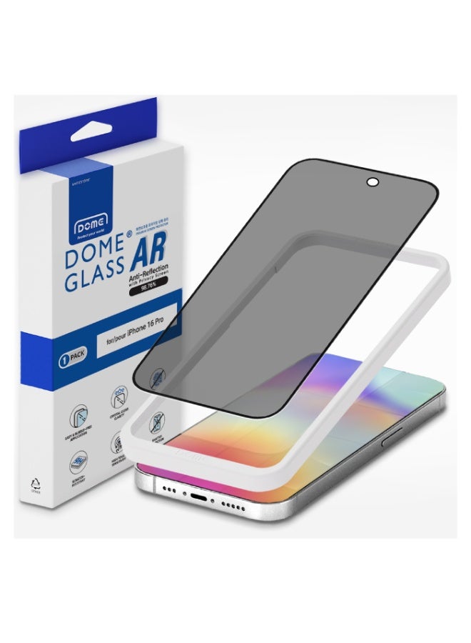 Whitestone DOME GLASS AR Privacy Screen Protector for iPhone 16 Pro - Image 1