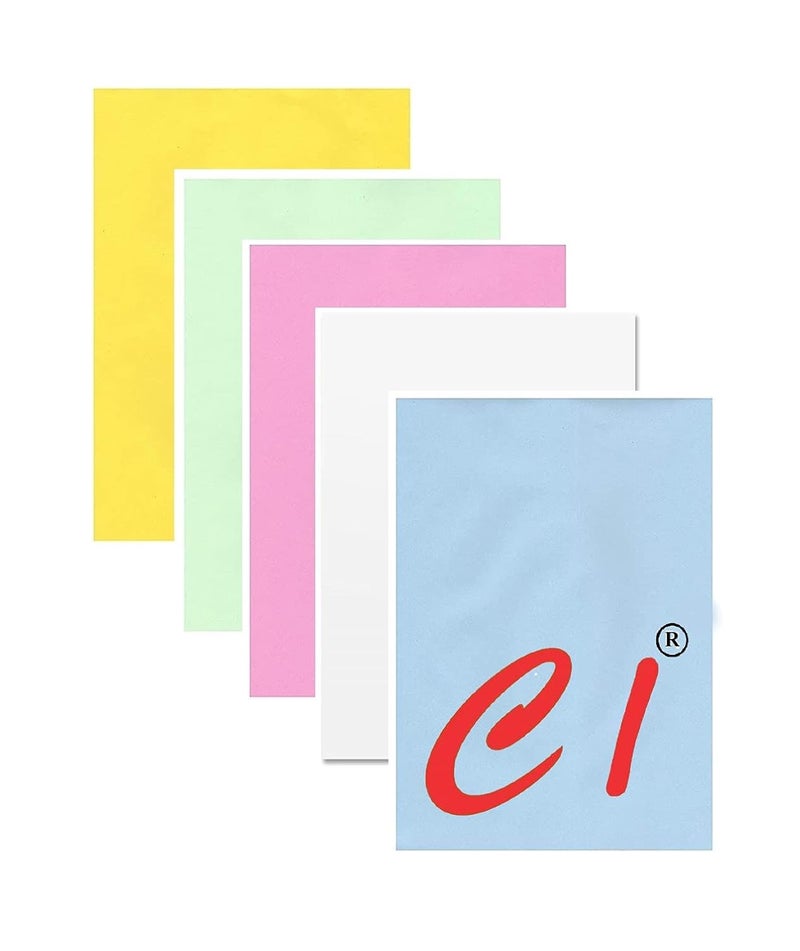 Ci - Copier Paper Sheet Paper For Copy & Multipurpose Paper 75 Gsm, A4, 100 Sheets | Sheet For Project / Assignment (Mix (5 Color) Each Color 20 Sheets ) White, Pink, Blue, Yellow And Green Color - Image 1