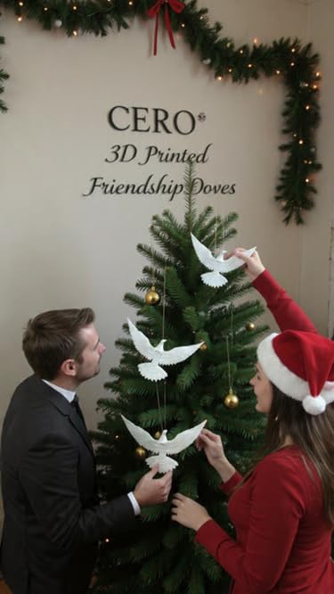 CERO ® 3D Printed Friendship Doves – Home Alone 2 from Mr. Duncan Toystore Christmas Ornament Set (Pair of Doves) – A Heartfelt Gift for Someone Special (White PLA Plastic) V.A.09.25 - Image 5