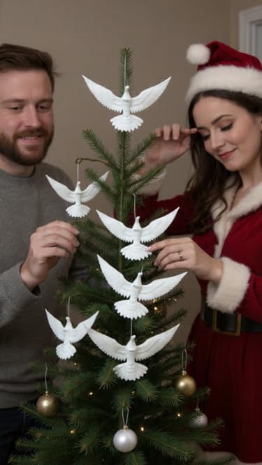 CERO ® 3D Printed Friendship Doves – Home Alone 2 from Mr. Duncan Toystore Christmas Ornament Set (Pair of Doves) – A Heartfelt Gift for Someone Special (White PLA Plastic) V.A.09.25 - Image 4