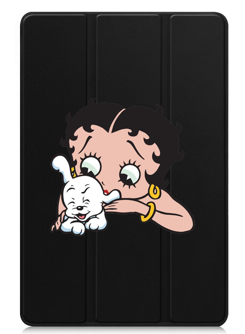 Theodor Protective Flip Case For Apple iPad Pro 11 (2024) With Trifold Stand Auto Wake Sleep Shockproof Cover Betty Boop with dog - Image 1