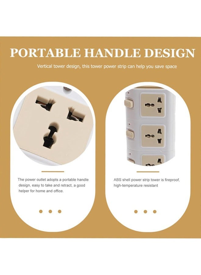Arabest Multi Plug Surge Protector, Universal Tower Surge Protector with Charging Multi Plugs USB Ports, Desk Organizer, Suitable for Multiple Devices, Cell Phone, Computer Accessories (Golden)  - Image 3