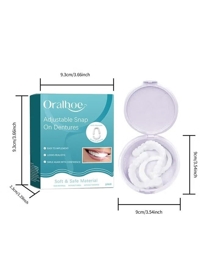 ORALHOE Teeth Veneers Whitening Dentures Imitation Braces Temporary False Teeth Cover Perfect Smile Comfortable Fit Denture Kit，Temporary Teeth Filling Repair Kit - Image 2