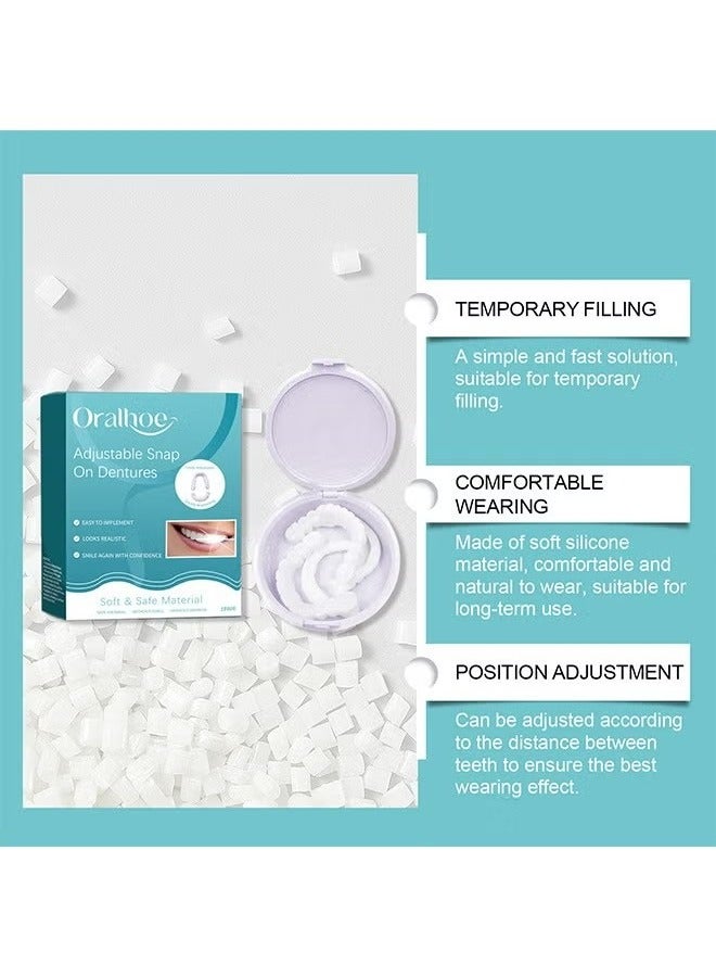 ORALHOE Teeth Veneers Whitening Dentures Imitation Braces Temporary False Teeth Cover Perfect Smile Comfortable Fit Denture Kit，Temporary Teeth Filling Repair Kit - Image 5